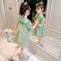 Girls Summer Dress 2022 New Western Pie 9 Little Girl Korean Version Princess Dress 8 Childrens College Style Skirt Trend