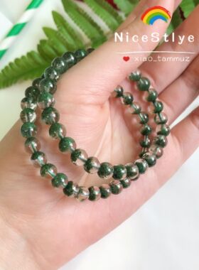 天然7a绿幽灵聚宝盆事业水晶手串