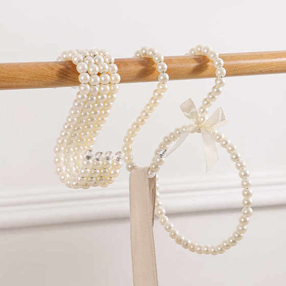 Pearl rhombus S-shaped hook multifunctional S-shaped hook silk scarf scarf S-shaped hook clothing store kitchen wardrobe metal hanging