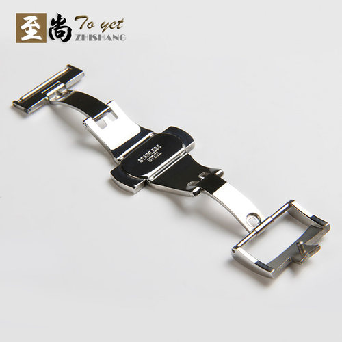 至尚名表配件零部件江诗不锈钢双按蝴蝶扣手表皮带扣环自动表带扣 - 图2