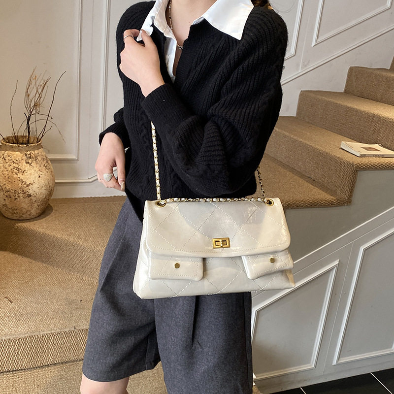 跨境小香风菱格链条包2026春新款腋下包女高级感单肩包通勤斜挎包,淘宝优惠券,粉丝福利购,淘宝优惠卷