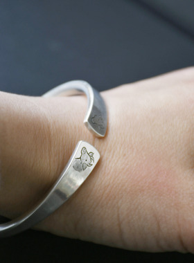 姜央工作室原创十二生肖牛银镯