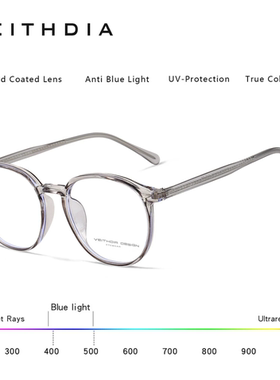Veithdia/威斯．蒂亚 复古圆形框防蓝光眼镜男女眼镜框架可配近视