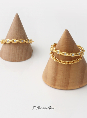 镶钻男女铜经典戒指混搭个性时尚