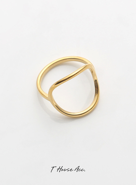 几何情侣钛钢叠戴食指环圆圈戒指