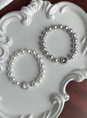 贝母贝壳插销扣单排珍珠手链