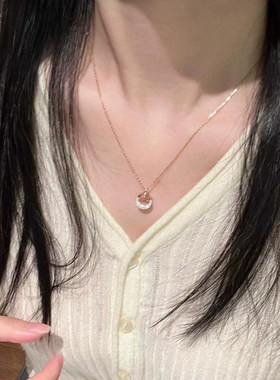 玫瑰金跳动的心项链女气质高级感