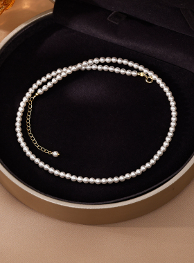 2mm极细小米珠珍珠项链气质