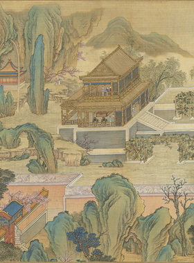 清院本汉宫春晓图凝晖阁卷轴高清