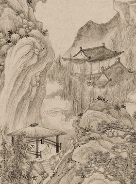 谢时臣山水图凝晖阁高清