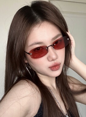 高级感网感欧美辣妹风无边框墨镜