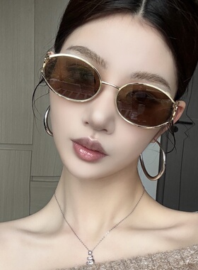 金属老钱风双爱心高级感欧美墨镜