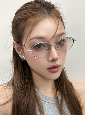 老钱风渐变水银色猫眼镶钻太阳镜