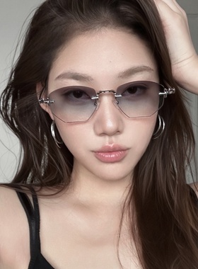 欧美辣妹Jennie风无框太阳镜墨镜