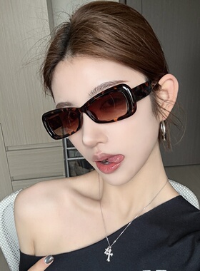 复古豹纹渐变猫眼墨镜显瘦高级感