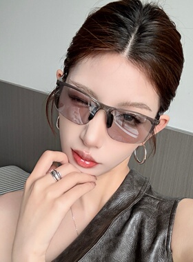 复古超轻大框显瘦防晒灰色太阳镜