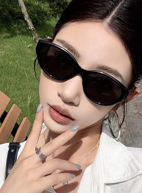 复古黑色猫眼偏光墨镜女欧美辣妹
