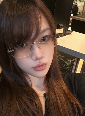 复古Y2K无框水银显瘦方形墨镜女