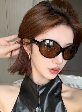 复古黑框茶色爱心显瘦防UVB墨镜