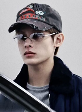 无框猫眼渐变水银色太阳镜cortis