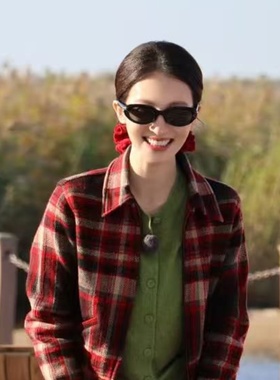 金晨同款GM黑色猫眼墨镜显瘦女潮