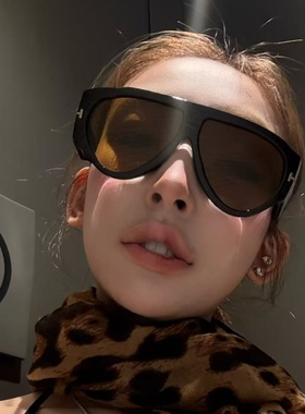 T字大黑框茶色太阳眼镜欧美大框