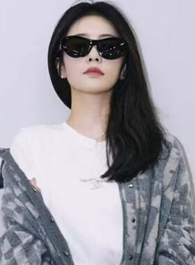 白露同款黑框猫眼显瘦太阳镜