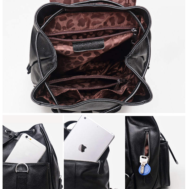 真皮2020年新款韩版女士2019双肩包 yoya双肩背包