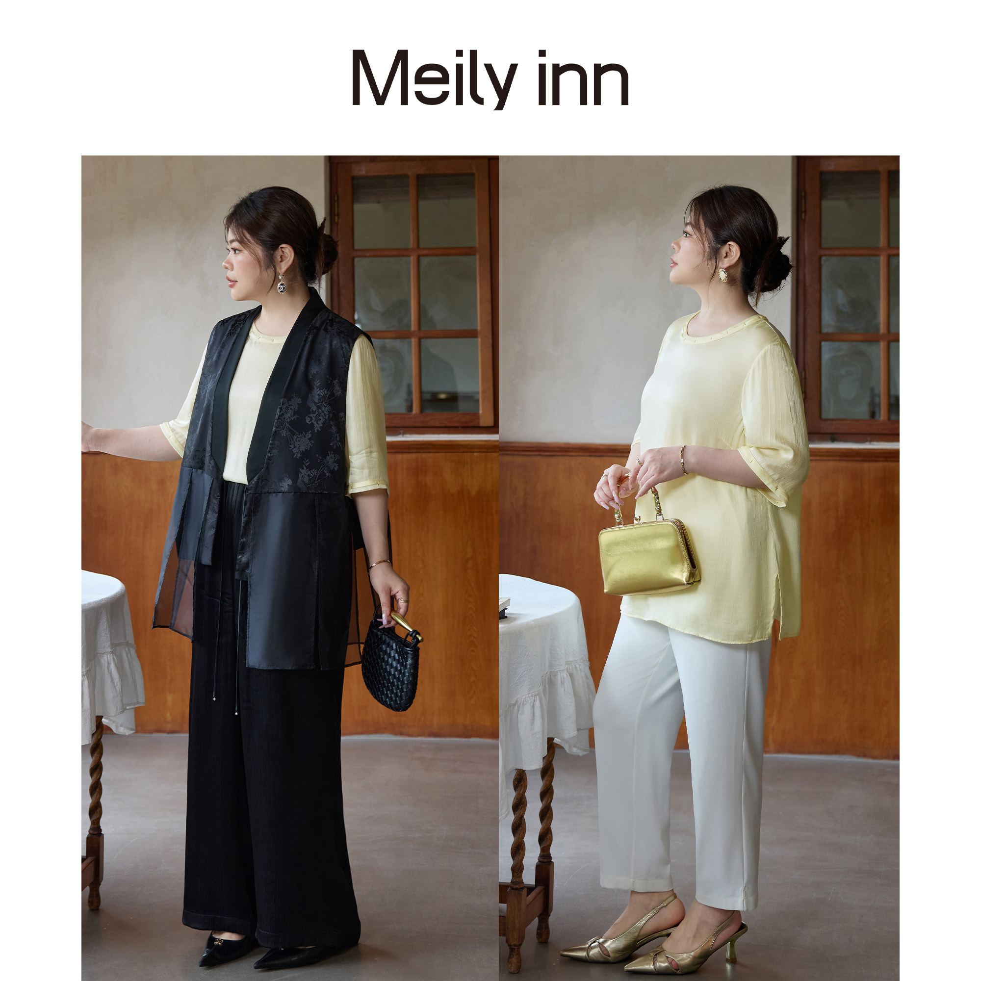 美丽客栈大码女装2025秋新款胖mm宽松开叉中长款上衣正肩圆领T恤 - 图1