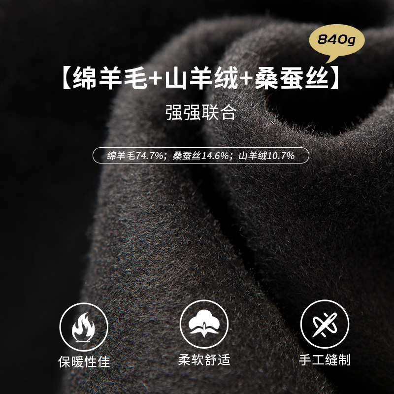 美丽客栈黑话律师大码女装冬款毛呢外套短款羊毛羊绒双面呢大衣女 - 图3