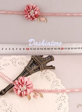 少女心项链超仙气甜美颈饰项圈花朵颈带粉色颈链日系洛丽塔配饰