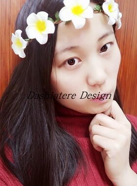 黄色鸡蛋花头绳海边发带