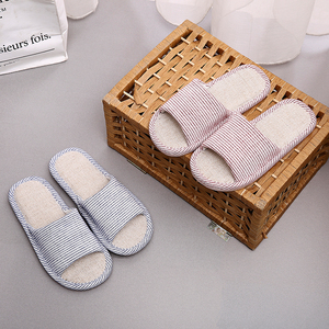 家用凉拖鞋布艺亚麻拖鞋