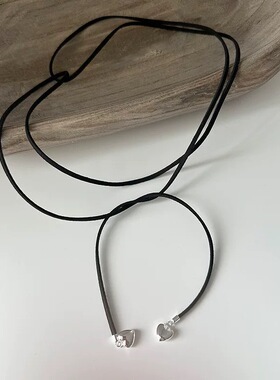 许我耀眼赵露思许妍同款简约黑色韩国绒绑带款颈链项链脖链女饰品