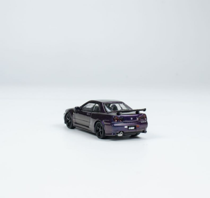 【现货】Tarmac Works 1:64日产天际线 GT-R R34魔术紫车模型-图1