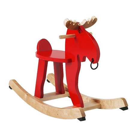 wooden moose rocking horse