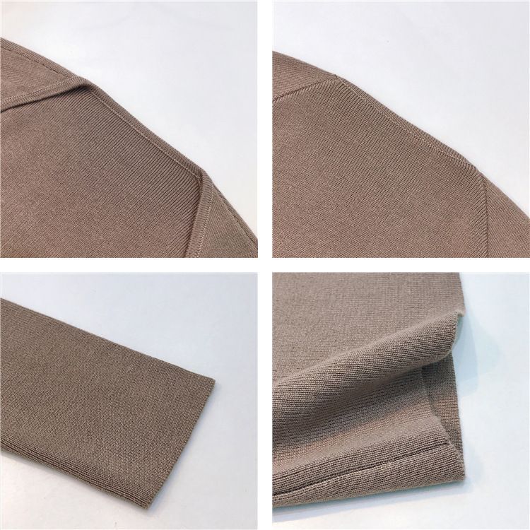 法式性感露锁骨方领针织衫女秋冬2025新款修身内搭毛衣打底衫上衣 - 图3