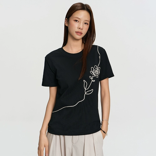 RAPPEYE Оригинальная дизайнерская трехмерная футболка, в американском стиле, оверсайз, круглый воротник, тренд сезона, в цветочек