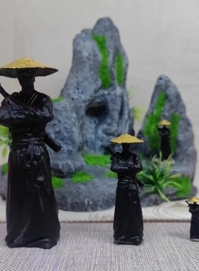 寒江孤影江湖故人古风武侠剑客刀客侠客小摆件微景观微缩小人物