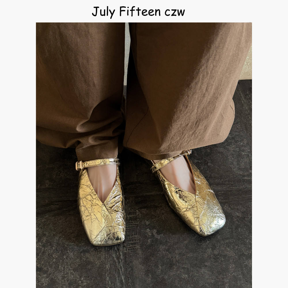 裂纹羊皮法式复古玛丽珍鞋女2026新款百搭一字扣带平底鞋浅口单鞋,淘宝优惠券,粉丝福利购,淘宝优惠卷