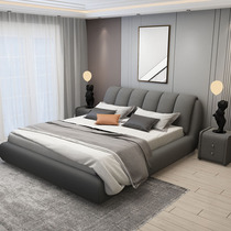 Tech Bunk Bed Nordic Main Sleeper Double Brief Modern Wedding Bed Soft Bag 1 8 m Solid Wood Light Lavish Internet Red Cloth Art Bed