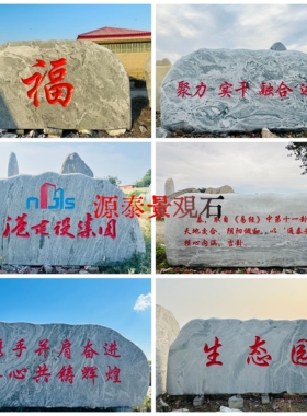 泰山石大型景观石风景石门牌石花岗岩大石头刻字医院校园雪浪石厂