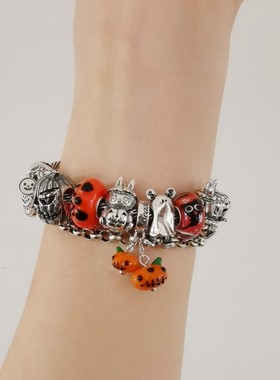 毕亨特银托万圣节南瓜琉璃吊坠