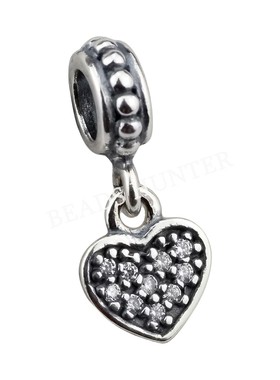 纯银手链情人节生日礼物心形吊坠