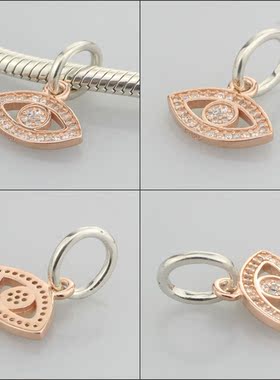 纯银镀金手链串生日礼品吊坠