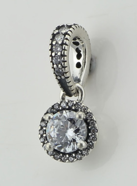 diy925银手链串珠白色托帕石吊坠