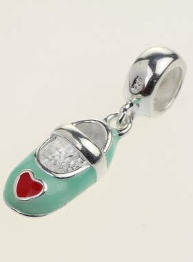 毕亨特 925纯银 项链女锁骨链 跳舞鞋吊坠 女孩圆头鞋配饰