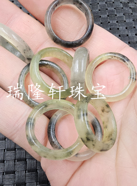 冰种黄岫玉细条玉石戒指