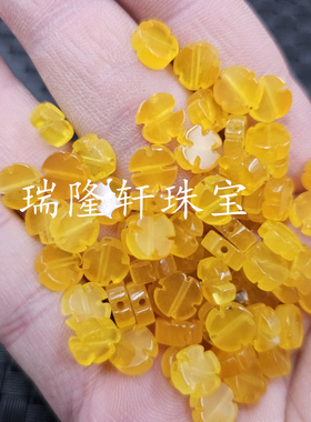碧绿色十字花玉石散珠