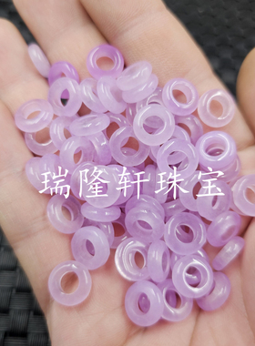 紫罗兰大孔平安扣玉石散珠